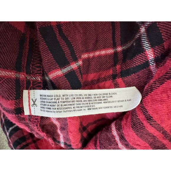 Intimately Free People Not Your Boyfriend's Oversized Red Plaid Tunic Top Size M - Picture 11 of 13
